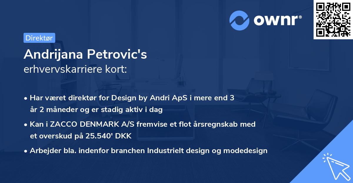 Andrijana Petrovic's erhvervskarriere kort