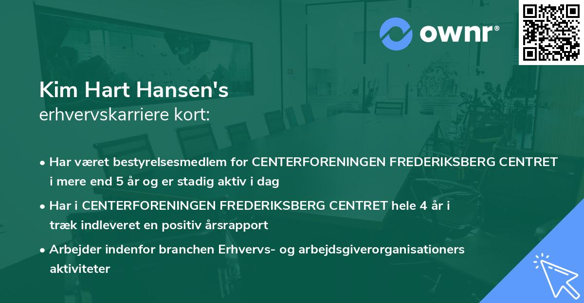 Kim Hart Hansen's erhvervskarriere kort