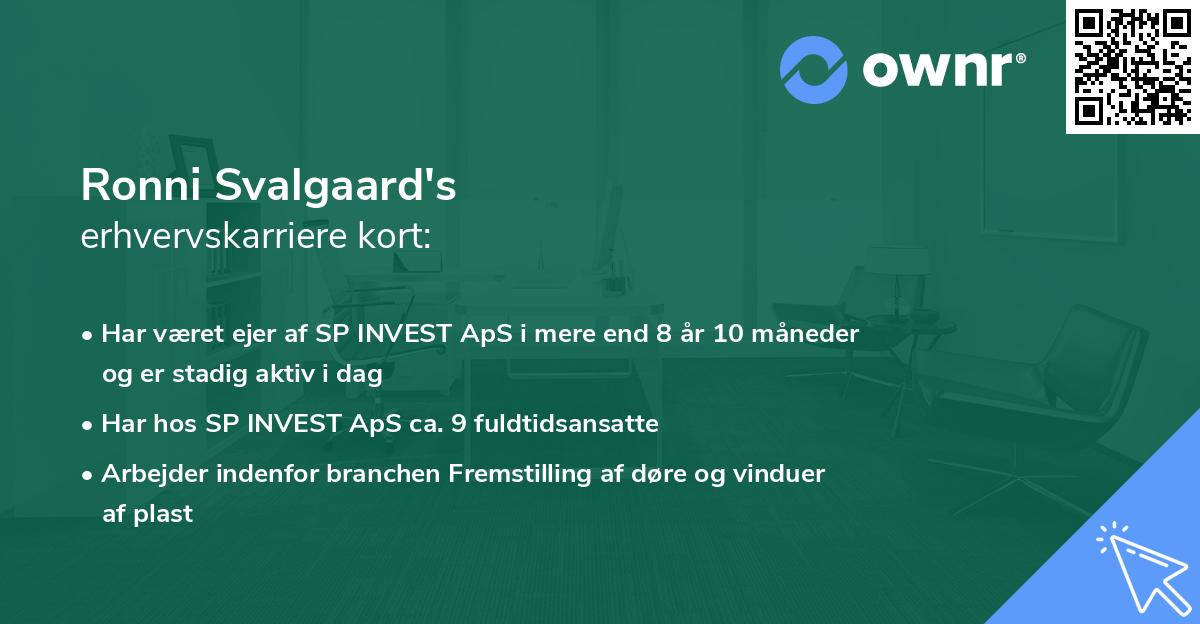 Ronni Svalgaard's erhvervskarriere kort