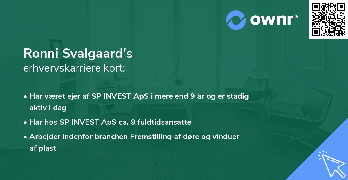 Ronni Svalgaard's erhvervskarriere kort