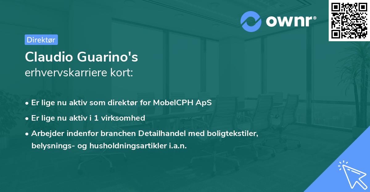 Claudio Guarino's erhvervskarriere kort