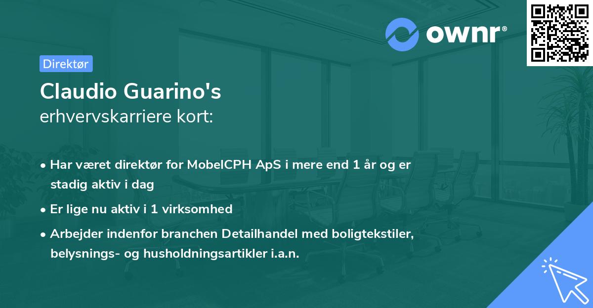 Claudio Guarino's erhvervskarriere kort