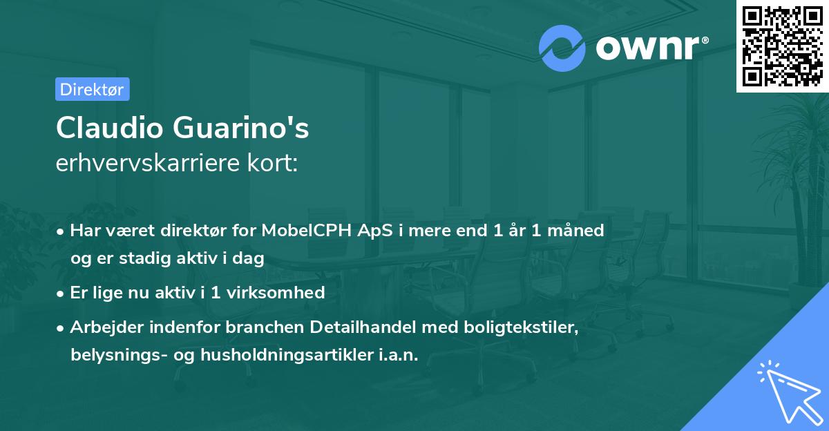 Claudio Guarino's erhvervskarriere kort