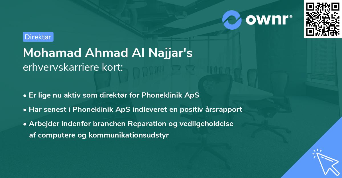 Mohamad Ahmad Al Najjar's erhvervskarriere kort