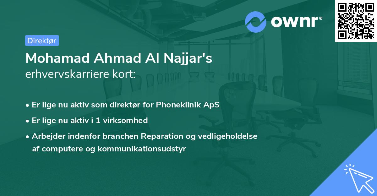 Mohamad Ahmad Al Najjar's erhvervskarriere kort