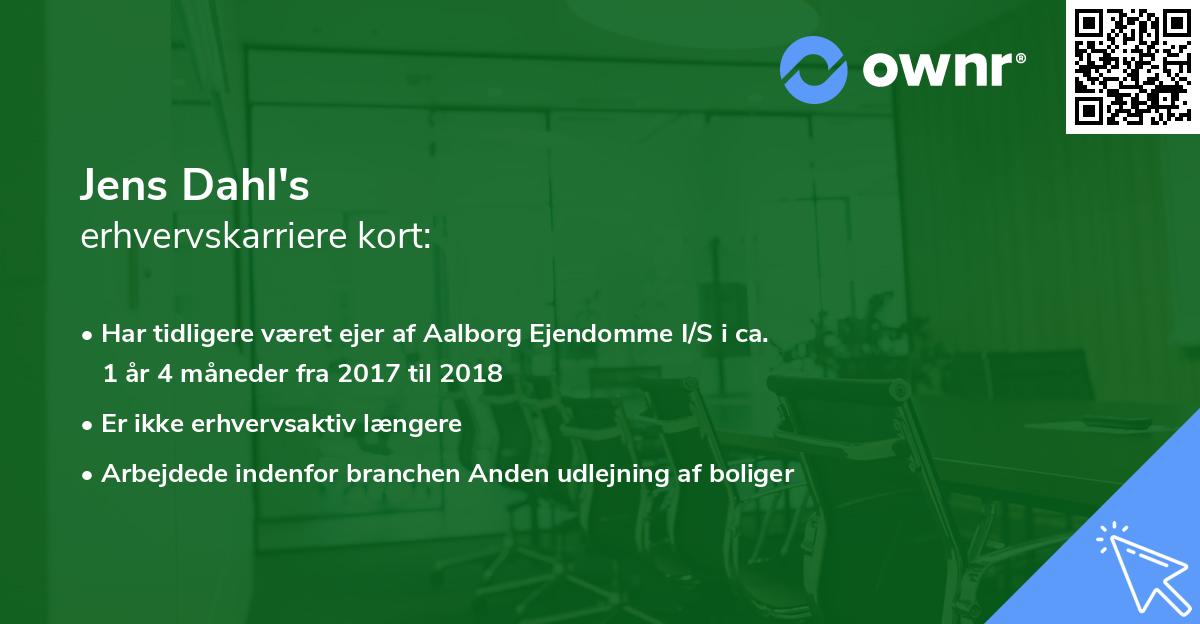 Jens Dahl's erhvervskarriere kort