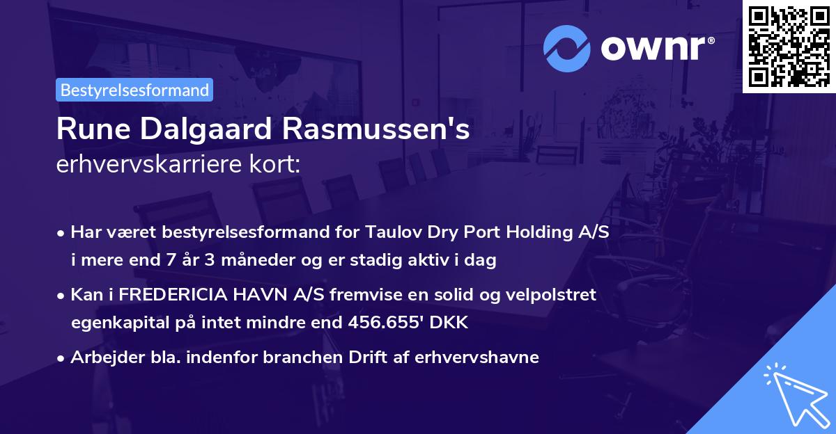Rune Dalgaard Rasmussen's erhvervskarriere kort