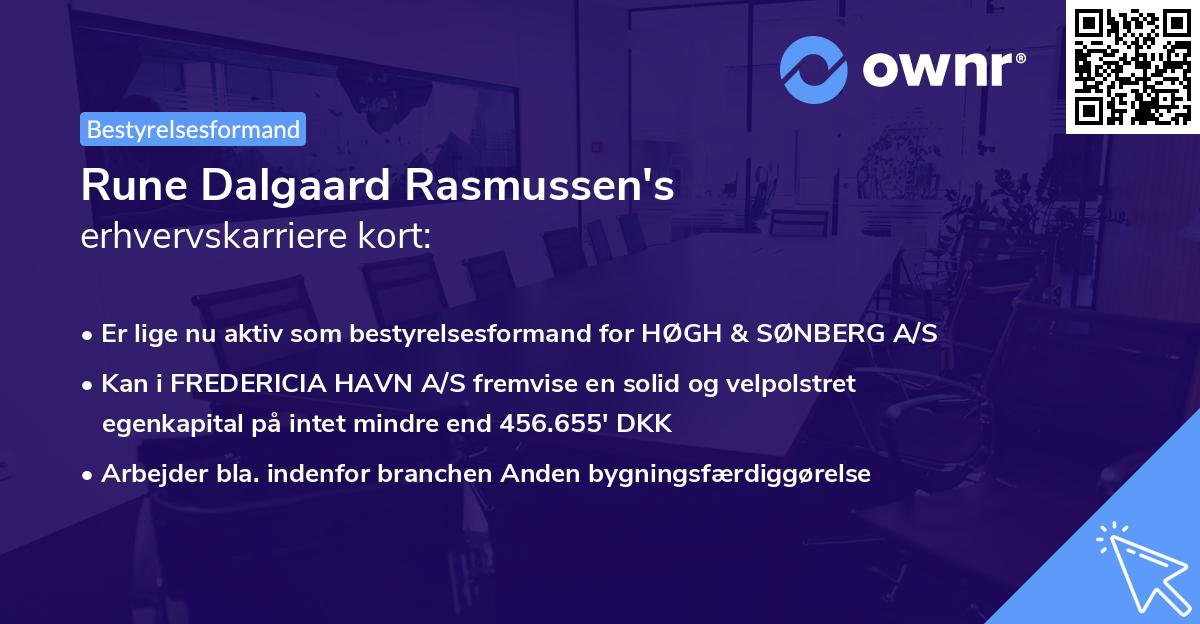 Rune Dalgaard Rasmussen's erhvervskarriere kort