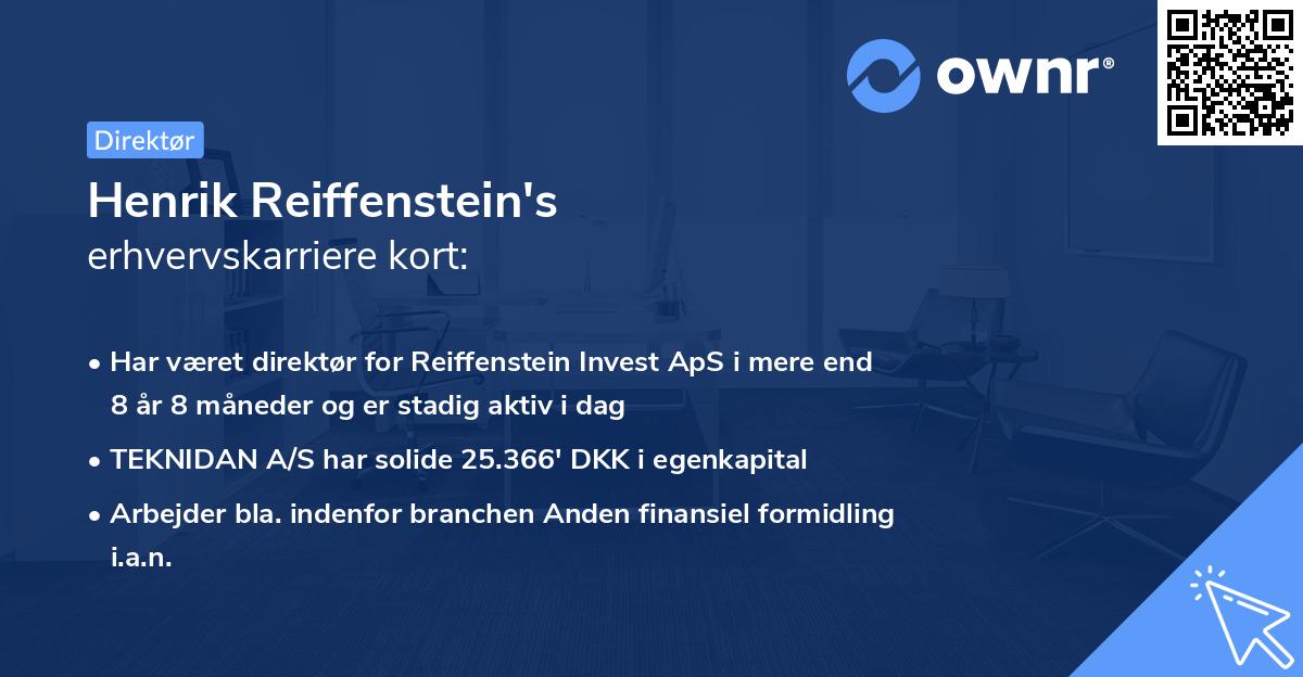 Henrik Reiffenstein's erhvervskarriere kort