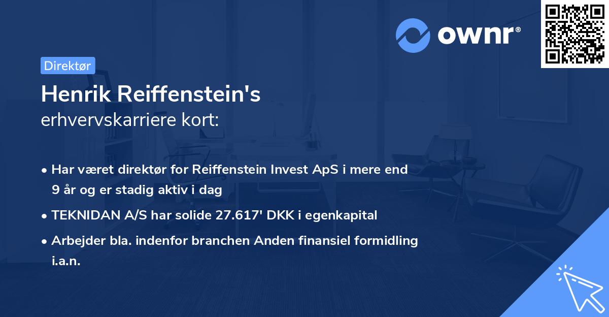 Henrik Reiffenstein's erhvervskarriere kort