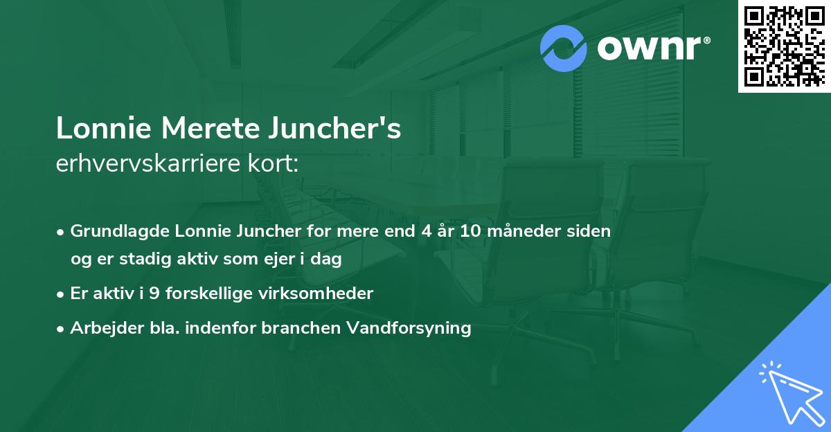 Lonnie Merete Juncher's erhvervskarriere kort