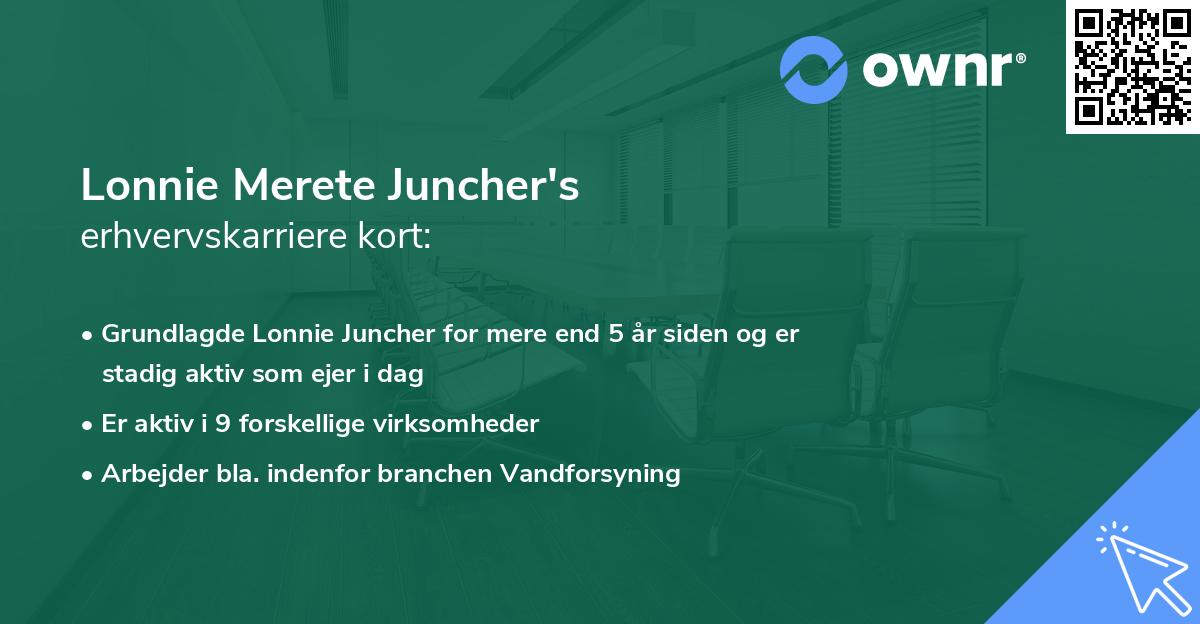 Lonnie Merete Juncher's erhvervskarriere kort