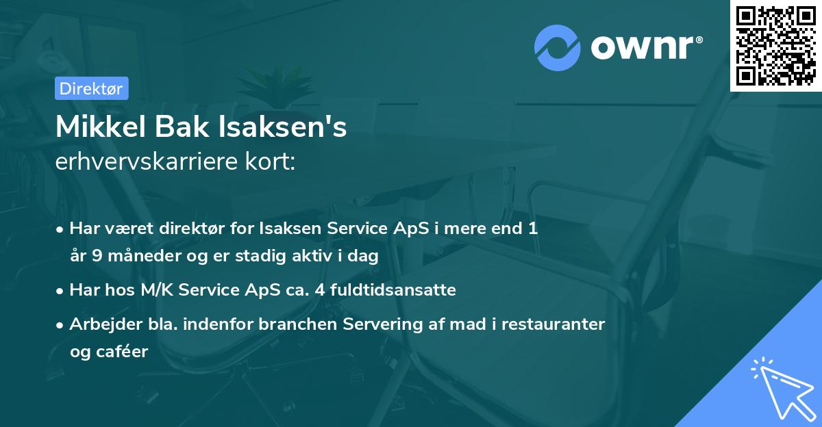Mikkel Bak Isaksen's erhvervskarriere kort