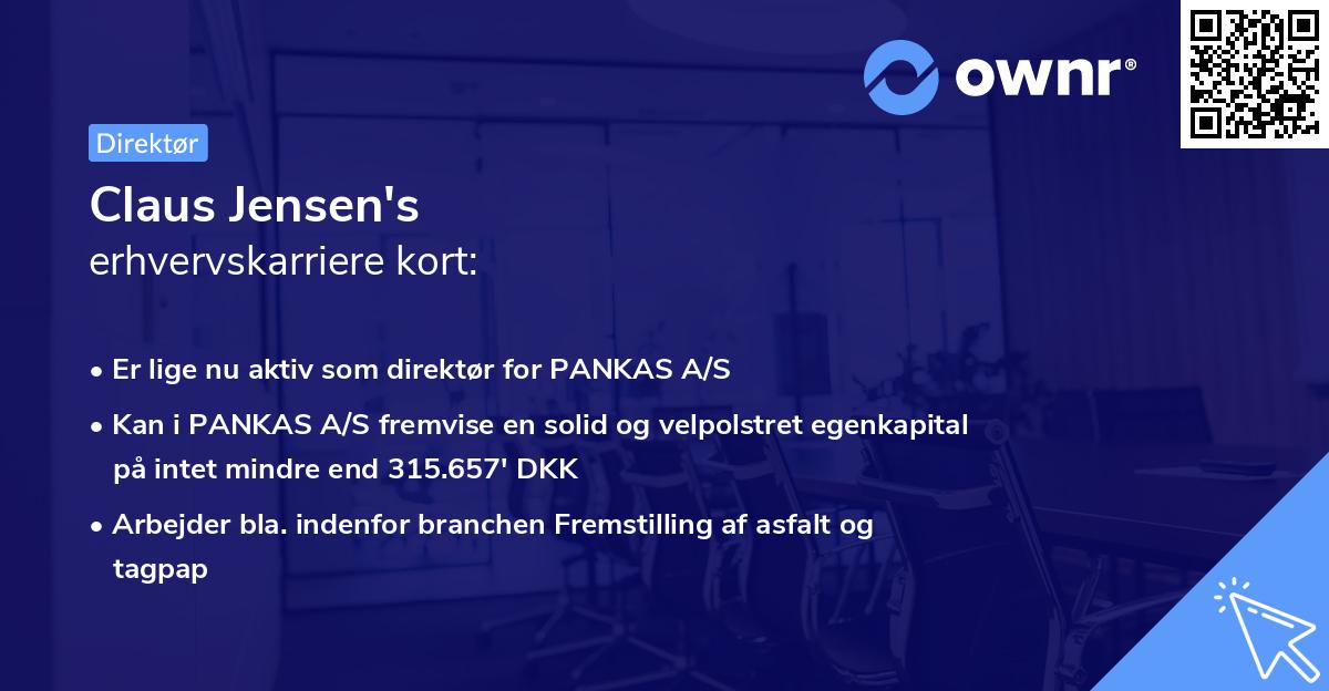 Claus Jensen's erhvervskarriere kort