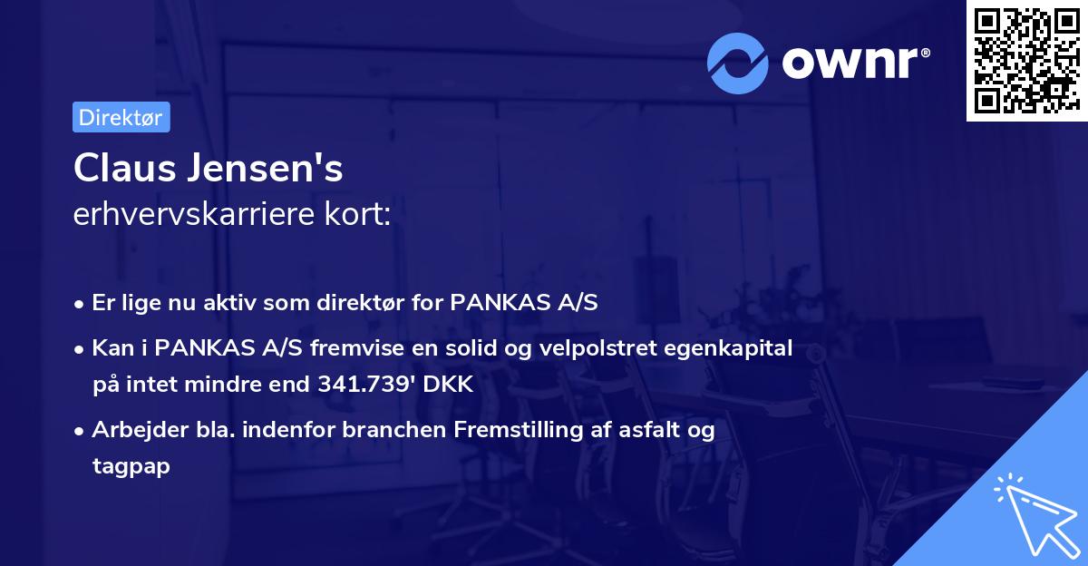 Claus Jensen's erhvervskarriere kort