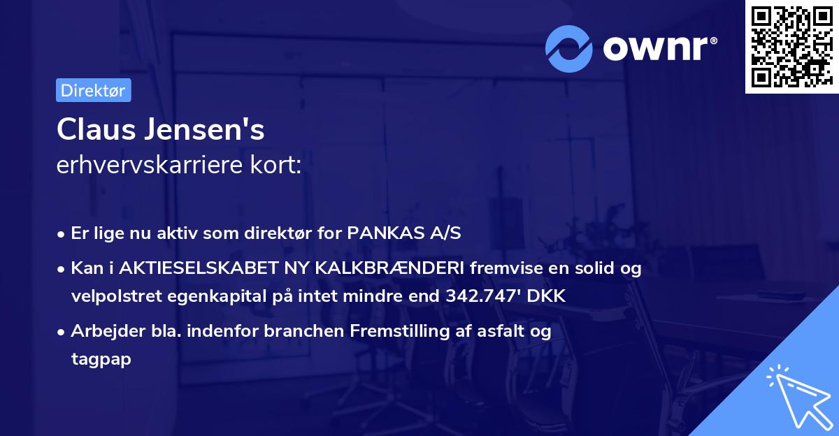 Claus Jensen's erhvervskarriere kort