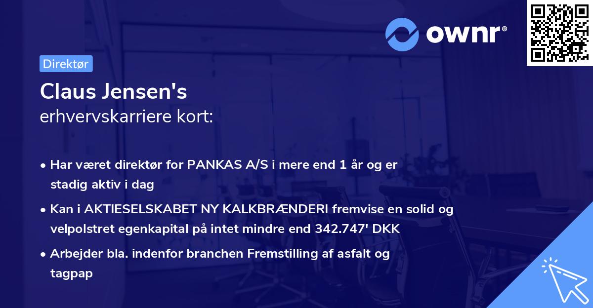 Claus Jensen's erhvervskarriere kort