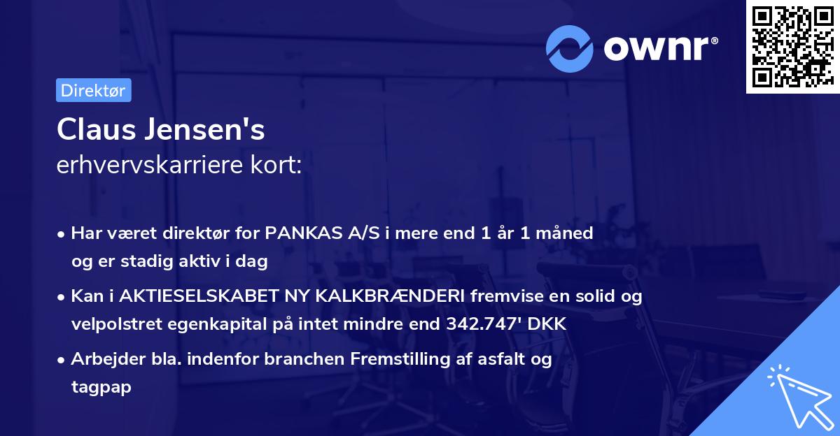 Claus Jensen's erhvervskarriere kort