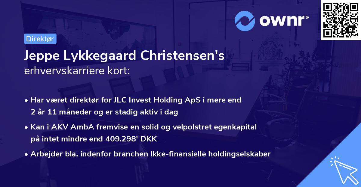 Jeppe Lykkegaard Christensen's erhvervskarriere kort