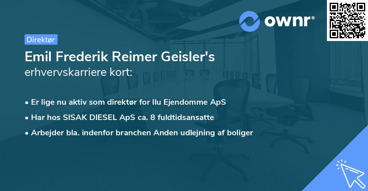 Emil Frederik Reimer Geisler's erhvervskarriere kort