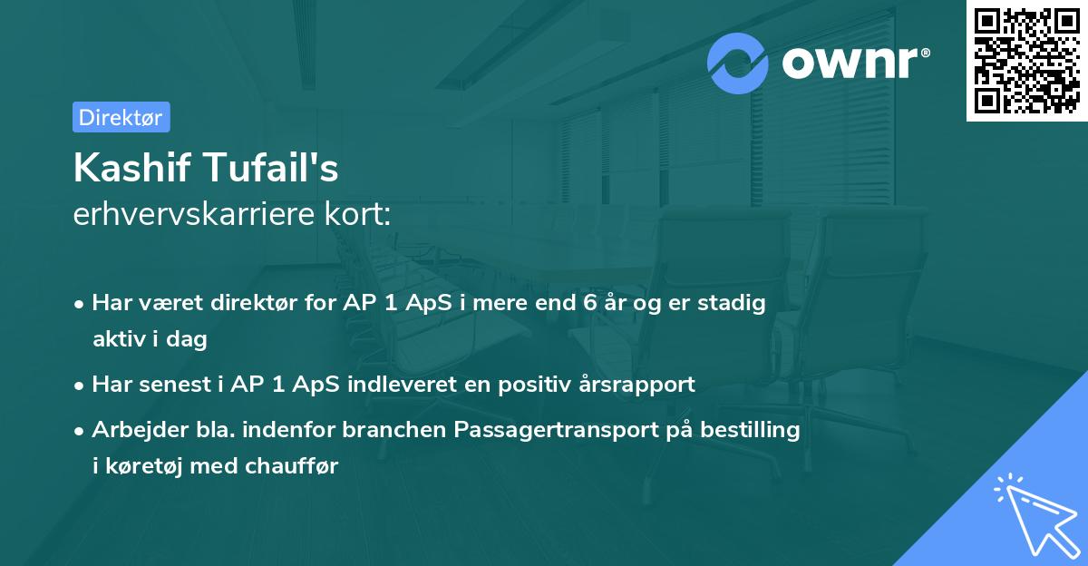 Kashif Tufail's erhvervskarriere kort