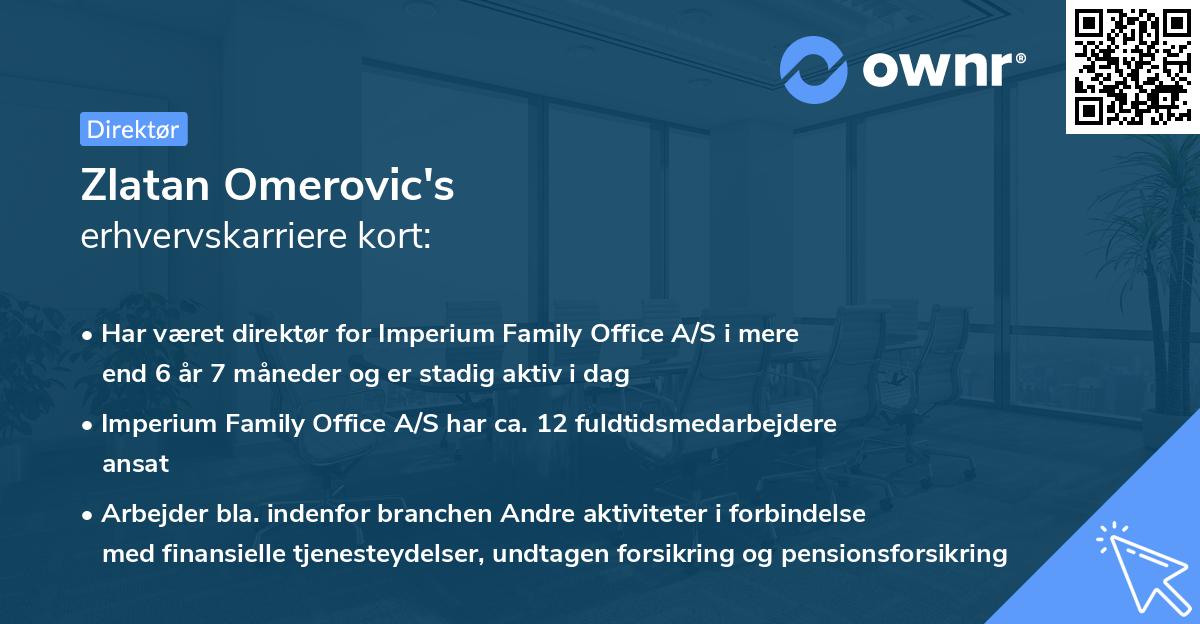 Zlatan Omerovic's erhvervskarriere kort