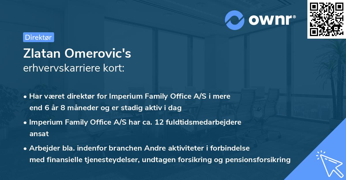 Zlatan Omerovic's erhvervskarriere kort
