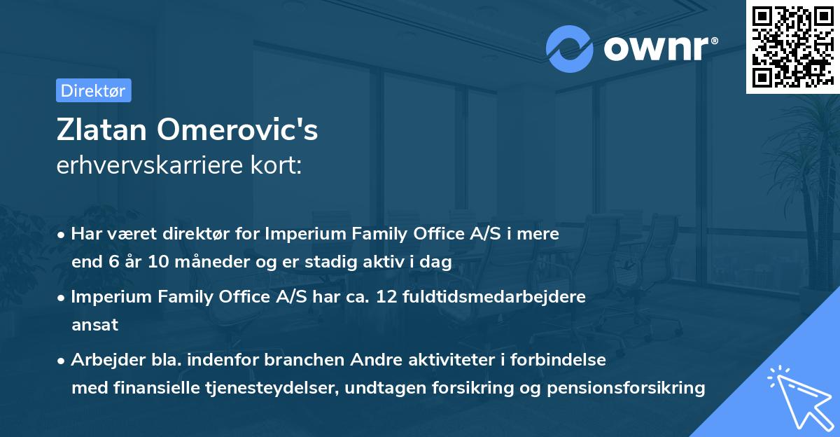 Zlatan Omerovic's erhvervskarriere kort