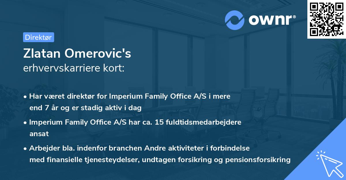 Zlatan Omerovic's erhvervskarriere kort