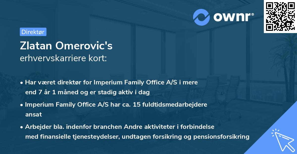 Zlatan Omerovic's erhvervskarriere kort