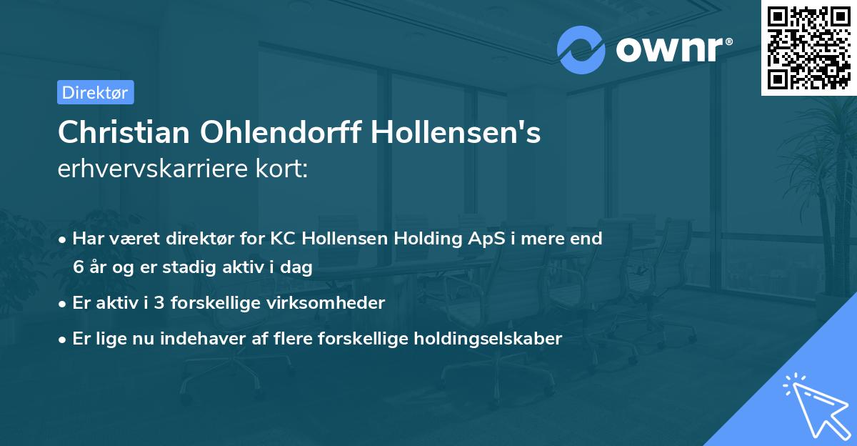 Christian Ohlendorff Hollensen's erhvervskarriere kort