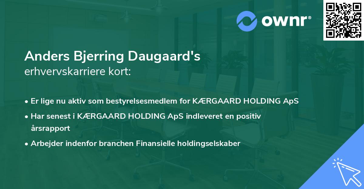 Anders Bjerring Daugaard's erhvervskarriere kort