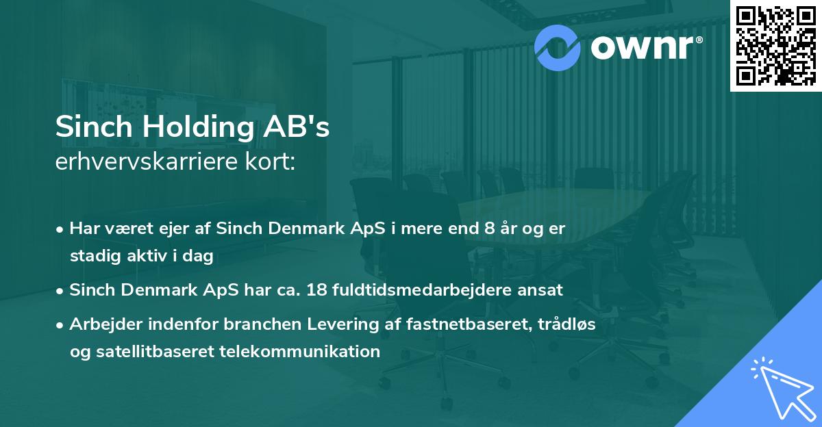 Sinch Holding AB's erhvervskarriere kort