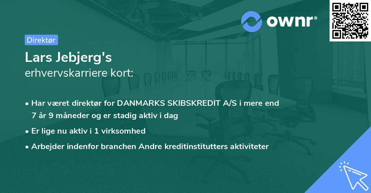 Lars Jebjerg's erhvervskarriere kort
