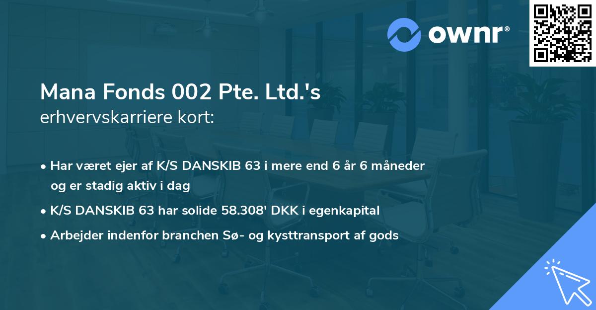 Mana Fonds 002 Pte. Ltd.'s erhvervskarriere kort