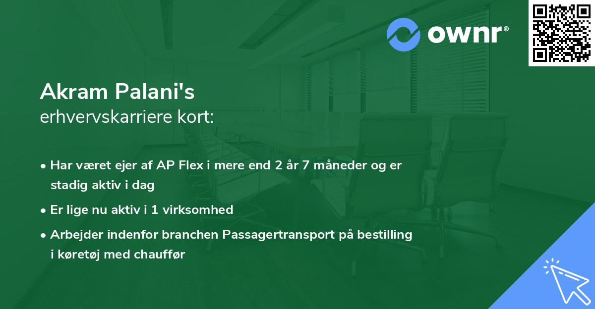 Akram Palani's erhvervskarriere kort