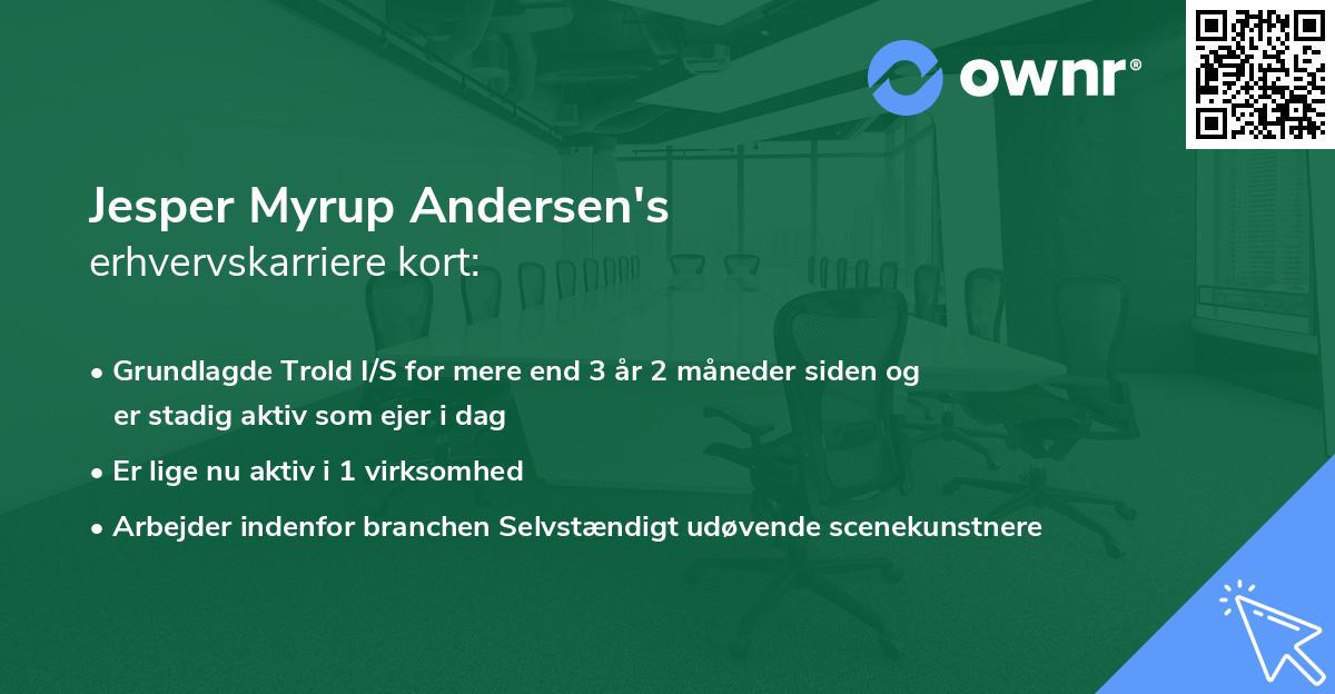 Jesper Myrup Andersen's erhvervskarriere kort