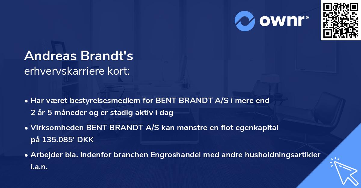Andreas Brandt's erhvervskarriere kort