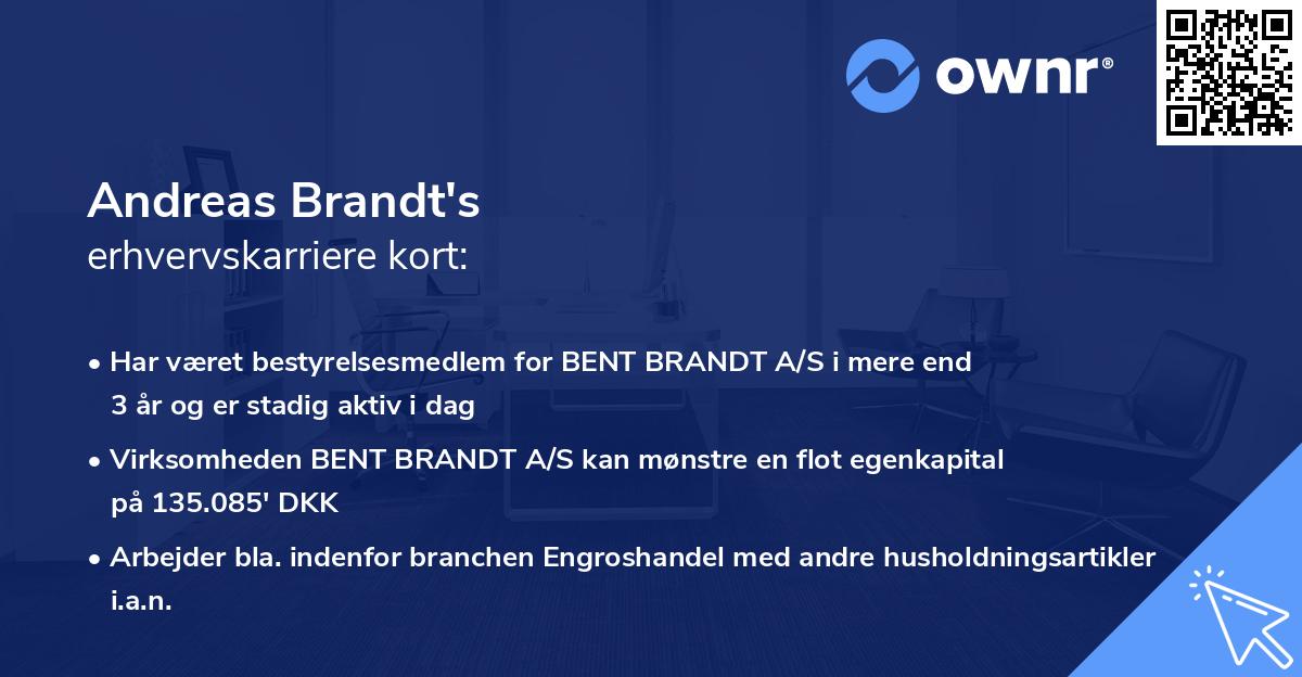 Andreas Brandt's erhvervskarriere kort