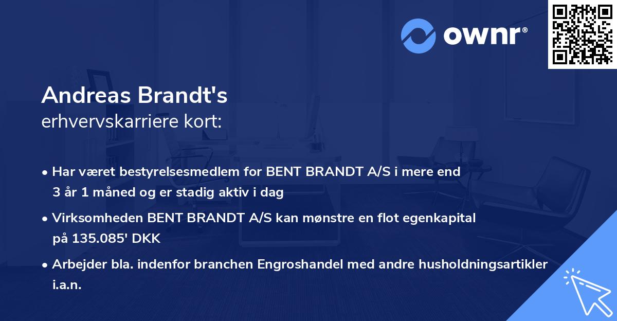Andreas Brandt's erhvervskarriere kort