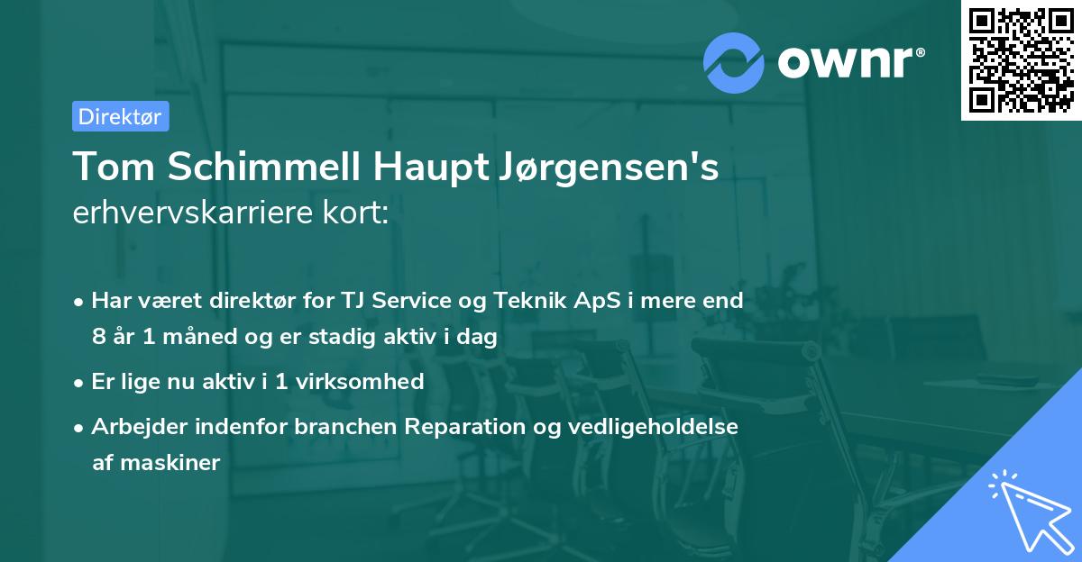 Tom Schimmell Haupt Jørgensen's erhvervskarriere kort