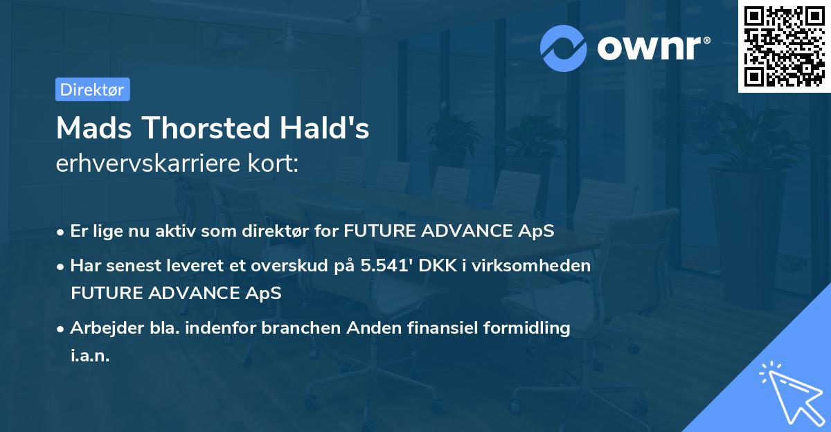 Mads Thorsted Hald's erhvervskarriere kort