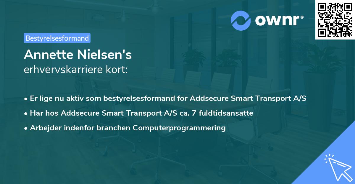 Annette Nielsen's erhvervskarriere kort