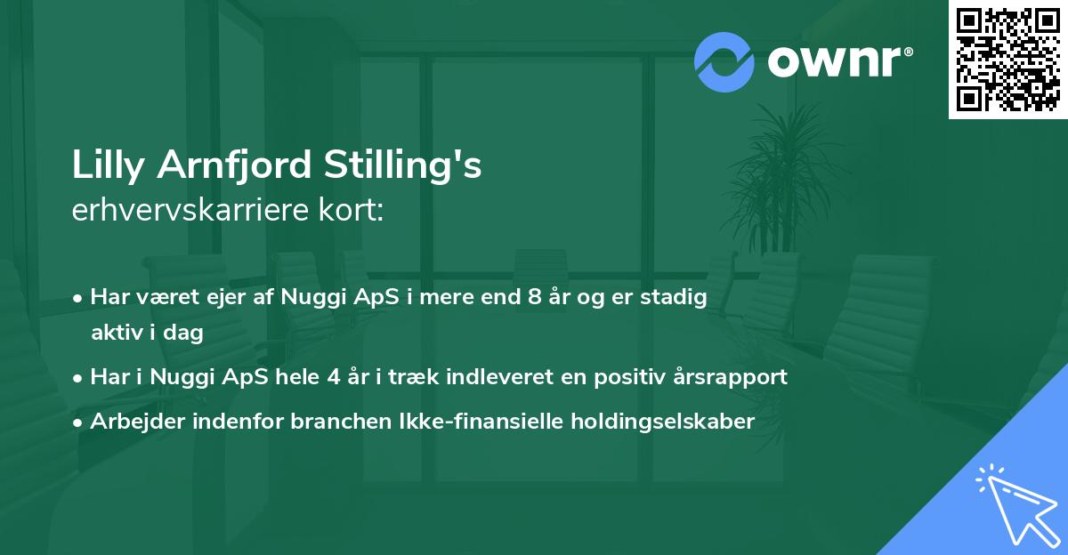 Lilly Arnfjord Stilling's erhvervskarriere kort