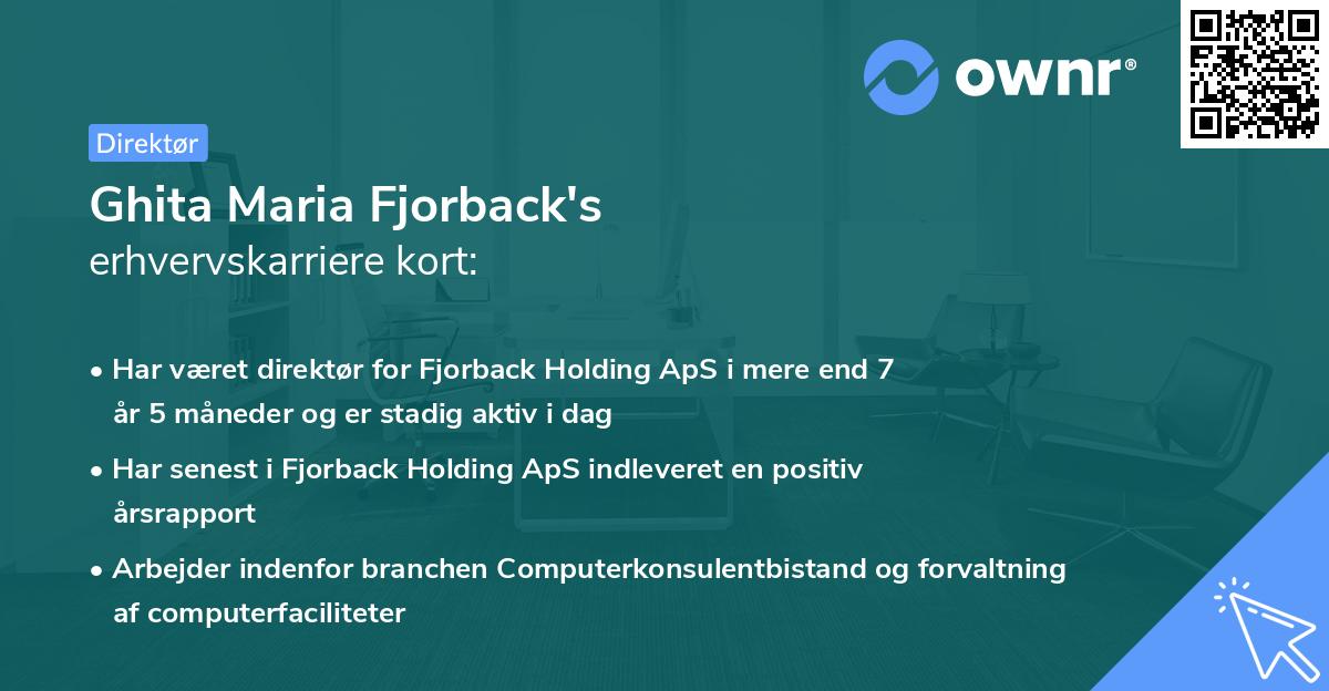 Ghita Maria Fjorback's erhvervskarriere kort