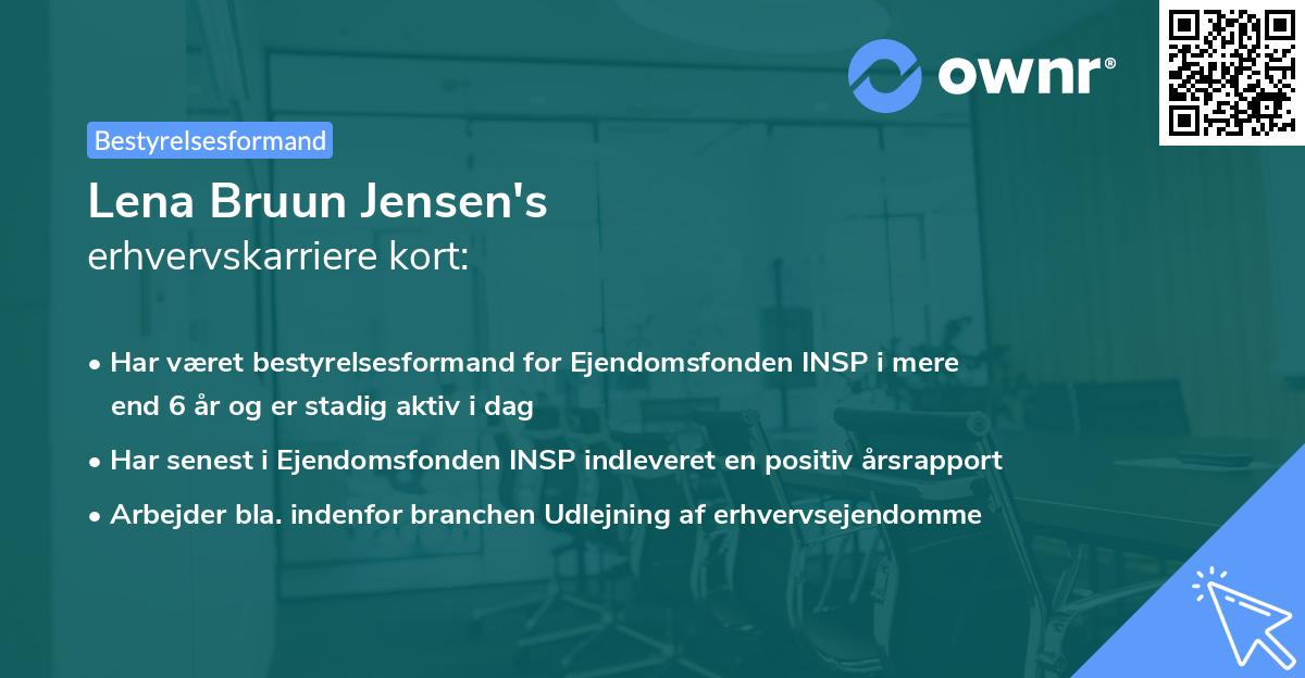 Lena Bruun Jensen's erhvervskarriere kort