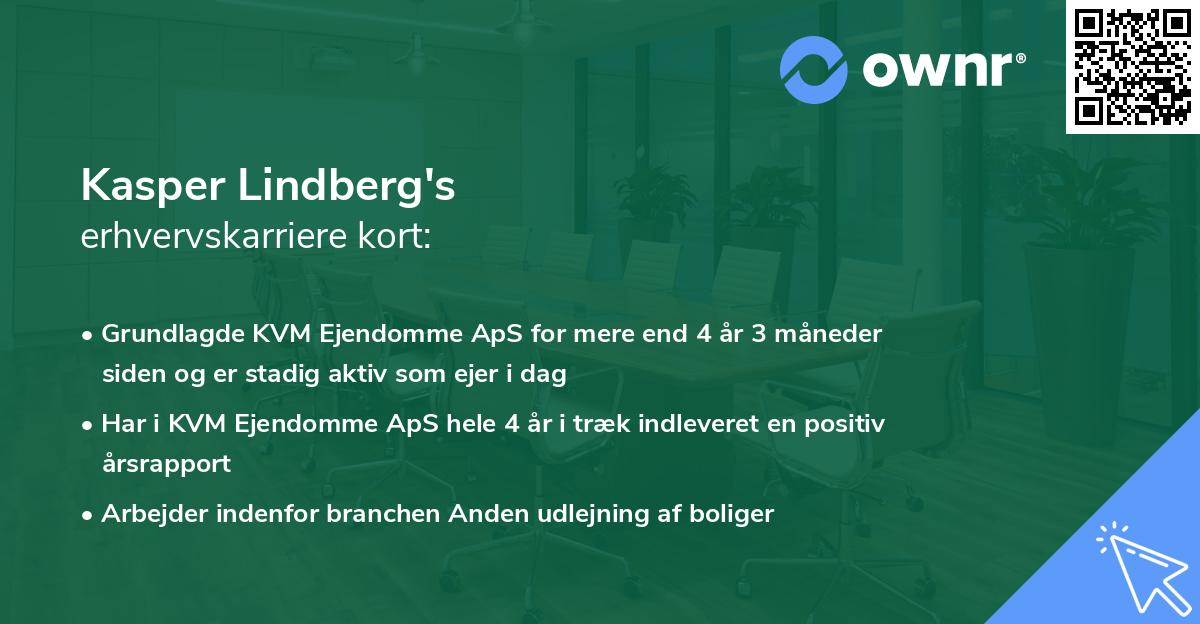 Kasper Lindberg's erhvervskarriere kort