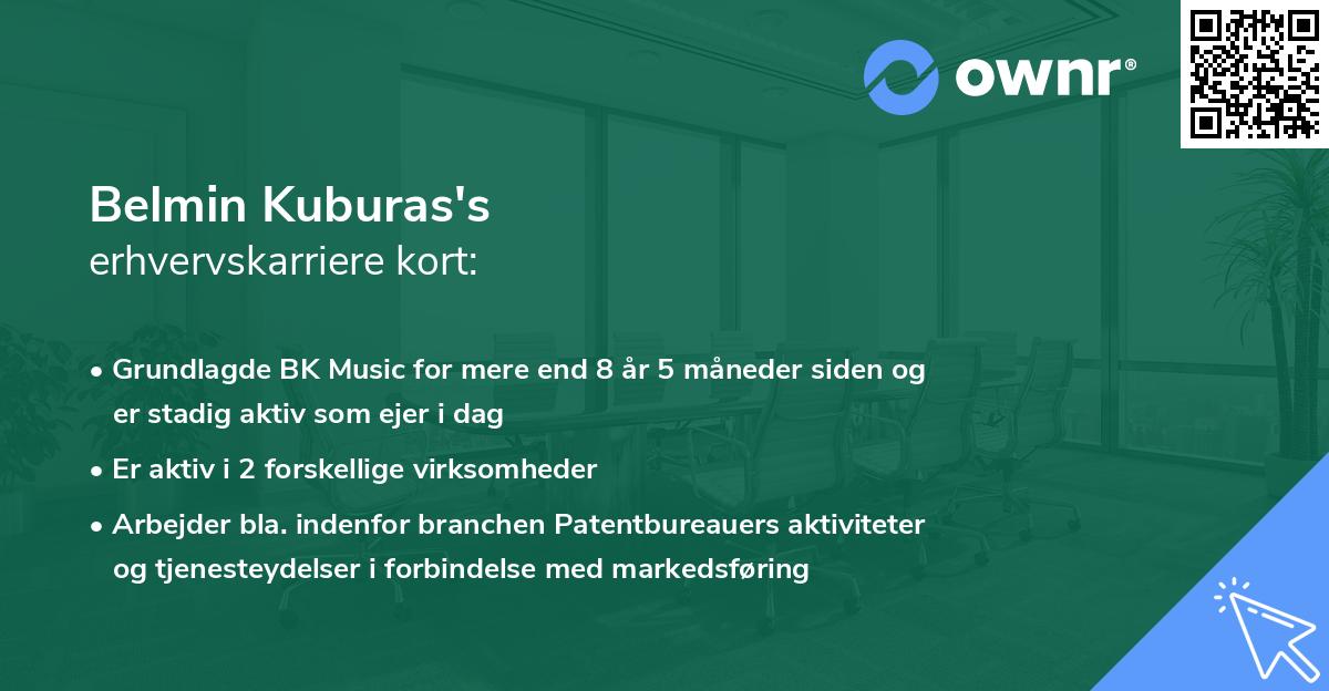 Belmin Kuburas's erhvervskarriere kort