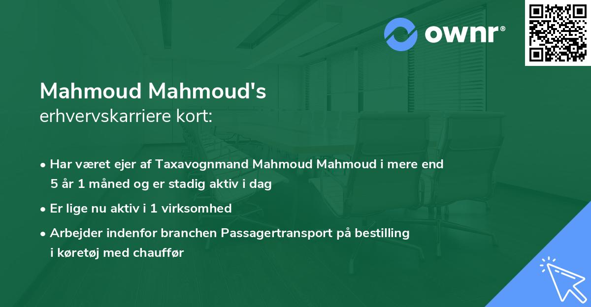 Mahmoud Mahmoud's erhvervskarriere kort