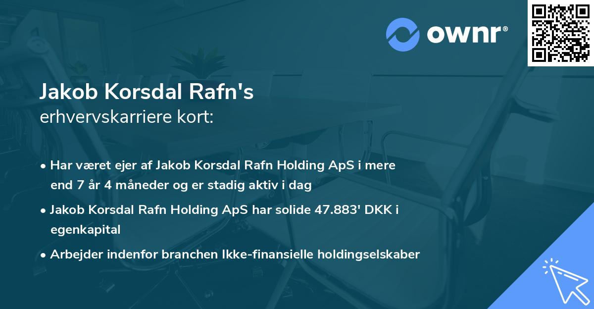 Jakob Korsdal Rafn's erhvervskarriere kort